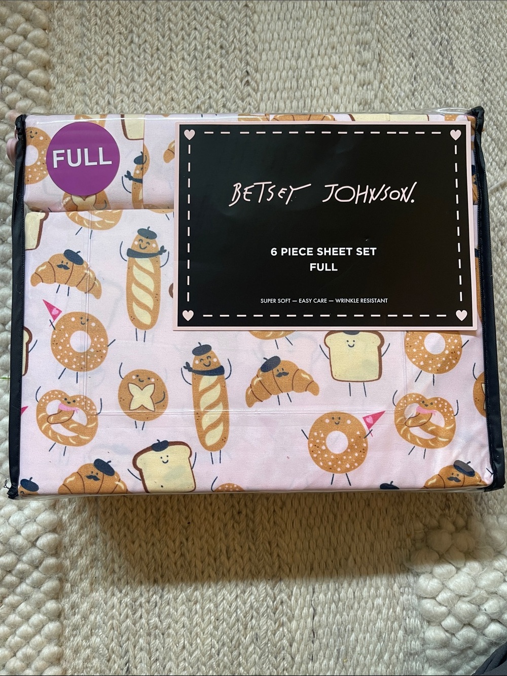Full Size French Bread Sheets by Betsey Johnson.